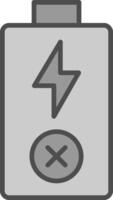 Empty Battery Line Filled Greyscale Icon Design vector