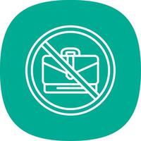 Prohibited Sign Line Curve Icon Design vector