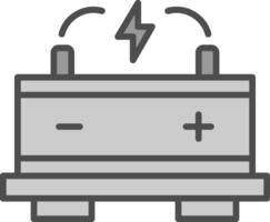 Car Battery Line Filled Greyscale Icon Design vector