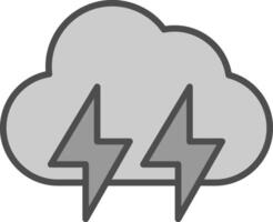 Lightening Line Filled Greyscale Icon Design vector