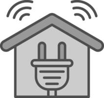 inteligente hogar línea lleno escala de grises icono diseño vector