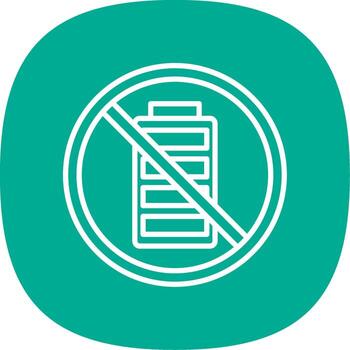 Empty Battery Line Curve Icon Design vector