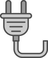 Plug Line Filled Greyscale Icon Design vector