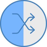 Shuffle Line Filled Blue Icon vector