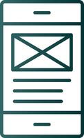 icono de gradiente de línea de correo electrónico vector