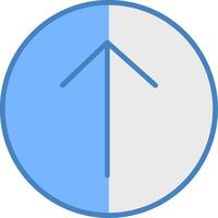 Up Right Line Filled Blue Icon vector