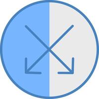 Intersect Line Filled Blue Icon vector