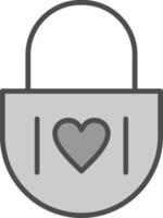 Heart Lock Line Filled Greyscale Icon Design vector