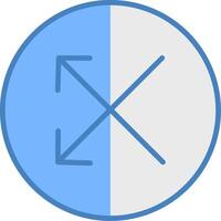 Intersect Line Filled Blue Icon vector