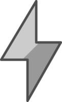 Thunder Bolt Line Filled Greyscale Icon Design vector