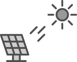 Solar Power Line Filled Greyscale Icon Design vector