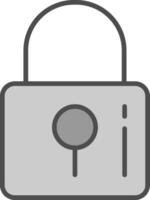 Locked Line Filled Greyscale Icon Design vector