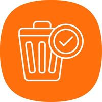 Waste Bin Line Curve Icon Design vector