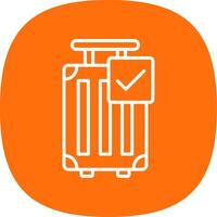 Luggage Line Curve Icon Design vector