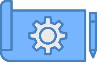 Prototyping Line Filled Blue Icon vector