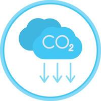 Co2 Flat Circle Icon vector