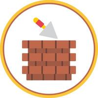 Bricks Tower Flat Circle Icon vector