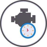 Time Engine Flat Circle Icon vector