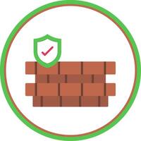 Wall Security Flat Circle Icon vector