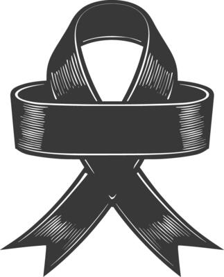 Silhouette Ribbon banner black color only