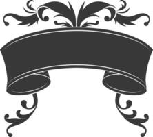 Silhouette Ribbon banner black color only vector