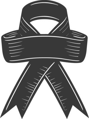 Silhouette Ribbon banner black color only