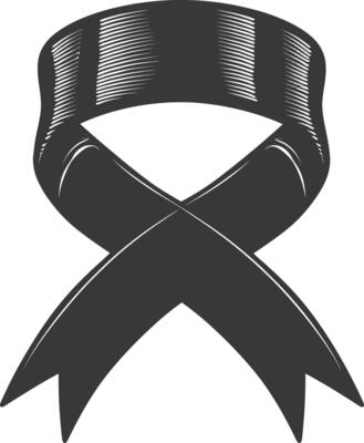 Silhouette Ribbon banner black color only