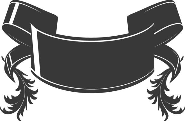 Silhouette Ribbon banner black color only
