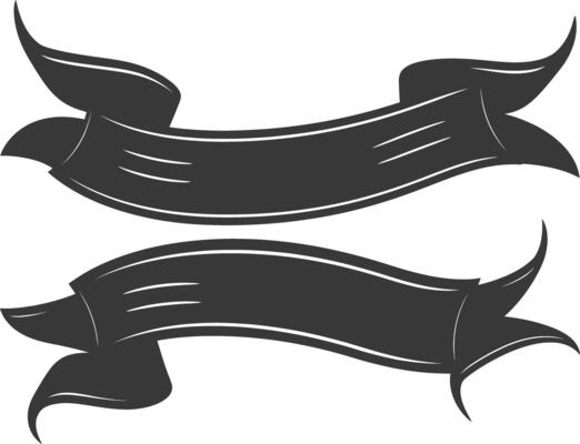 Silhouette Ribbon banner black color only