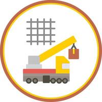 Crane Lifting Flat Circle Icon vector