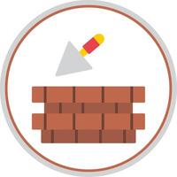 Brick Wall Flat Circle Icon vector