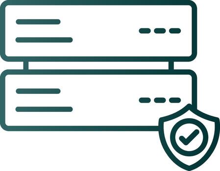 Database Security Line Gradient Icon vector