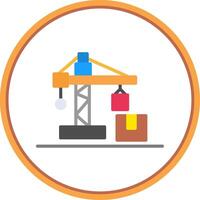 Crane Flat Circle Icon vector