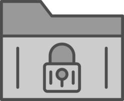 Secure Folder Line Filled Greyscale Icon Design vector