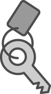 Keychain Line Filled Greyscale Icon Design