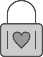 Heart Lock Line Filled Greyscale Icon Design vector