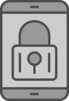 Mobile Security Line Filled Greyscale Icon Design vector