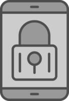 Mobile Security Line Filled Greyscale Icon Design vector