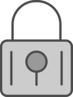 Locked Line Filled Greyscale Icon Design vector