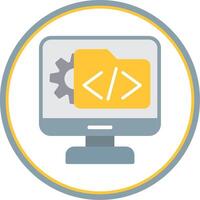 software desarrollo plano circulo icono vector