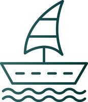 Sailing Boat Line Gradient Icon vector