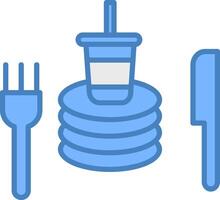 Tableware Line Filled Blue Icon vector