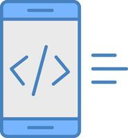 App Development Line Filled Blue Icon vector