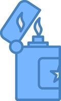 Lighter Line Filled Blue Icon vector