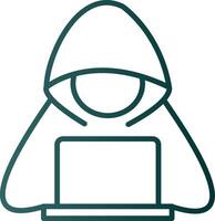 Hacker Line Gradient Icon vector