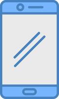 Smart phone Line Filled Blue Icon vector