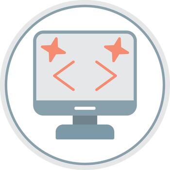 Clean Code Flat Circle Icon vector