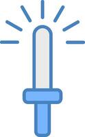 Light Stick Line Filled Blue Icon vector