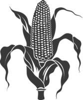 Silhouette corn black color only full vector