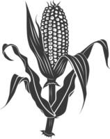 Silhouette corn black color only full vector